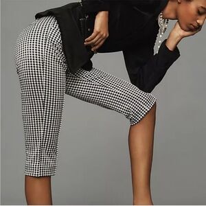 Anthropologie Black and White Gingham capri pants